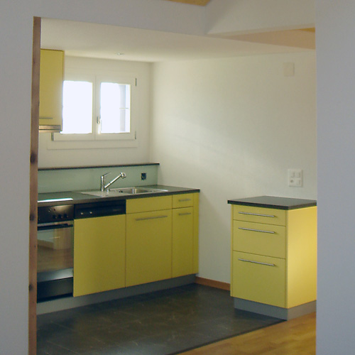 Ausbau mit Küchenfront gelb
